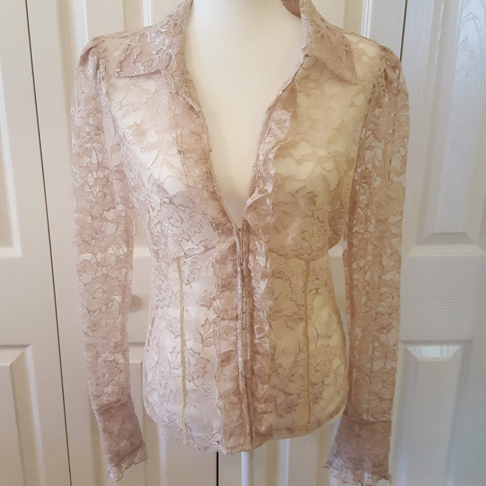 Moda International Sheer Lace Blouse 0012